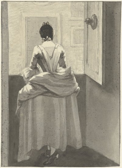 Donna davanti a una porta da Wybrand Hendriks