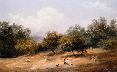 Raccolta del grano, frutteto di Nice, Branchtown da Xanthus Russell Smith