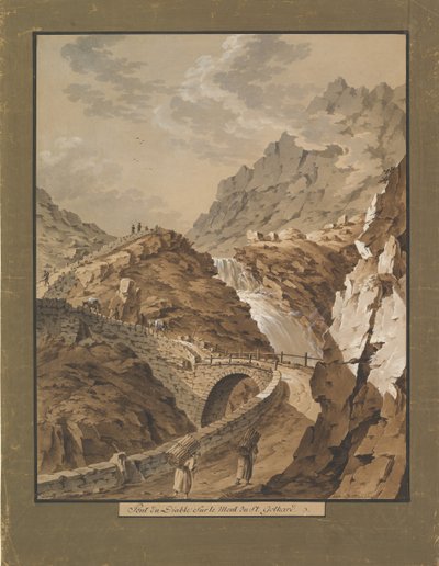 Ponte del Diavolo verso il Monte Gothard in Svizzera, 1785-1824 da Xaver Triner