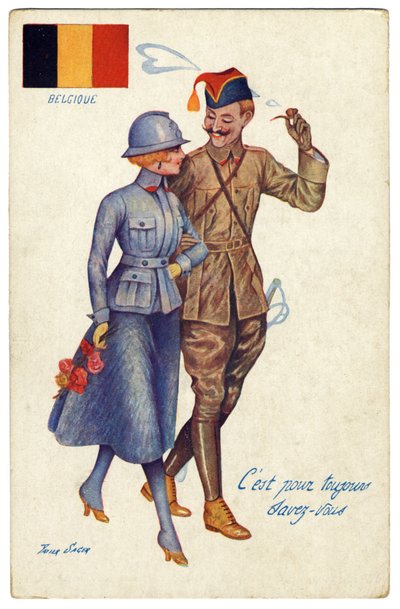 Cartolina belga della Prima Guerra Mondiale L