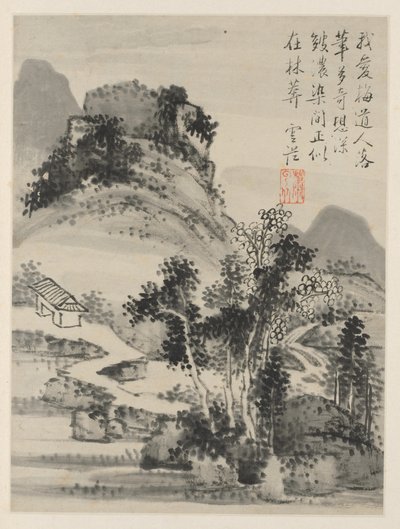 Album di paesaggi stagionali, Foglia D foglia precedente 2, 1668 da Xiao Yuncong