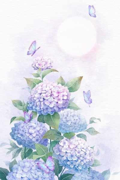 Giardino di ortensie al chiaro di luna da Xuan Thai