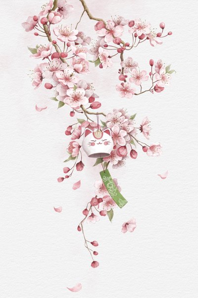 Campanellino del gatto portafortuna Sakura da Xuan Thai
