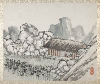 Album di paesaggi e calligrafia per Liu Songfu da Xugu