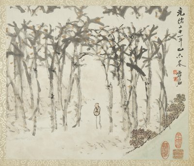 Paesaggio con figura, da un album di paesaggi e calligrafia per Liu Songfu, 1895-96 da Xugu