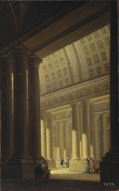 Vista interna di un tempio. Un vestibolo dorico, 1781 da Yakov Gerasimovich Farafontyev