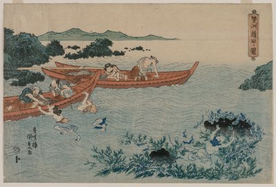 Subacquei di abalone al largo della costa di Ise, da una serie di paesaggi senza titolo, primi anni 1830 da Yamaguchiya Tobei