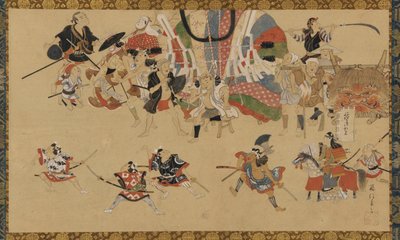 Scena di strada durante un festival da Yamamoto Fujinobu