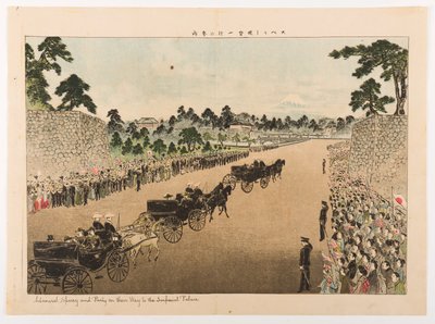 Ammiraglio Sperry e il suo gruppo in viaggio verso il Palazzo Imperiale da Yamamoto Shoun