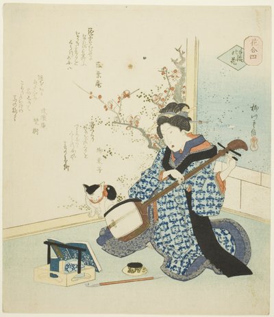 N. 4: Fiore disposto personalmente (Teike no hana), dalla serie "Un confronto di fiori (Hana awase)" da Yanagawa Shigenobu II