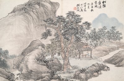 Lettura allo Studio del Pino Secluso (Song yin an) da Yang Borun