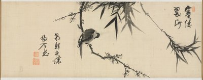 Uccello che dorme su un albero di prugne, primi anni del 1900 da Yang Ki hun