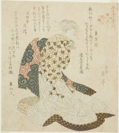 Dongfang Shuo (Tohosaku), dalla serie "Vite degli Immortali Taoisti Parodiate dalle Cortigiane - Una Serie di Sette (Keisei mitate ressenden, nanaban no uchi)" da Yashima Gakutei
