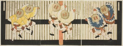 Ballerini passeri, da "Un set di sei per il circolo Katsushika" da Yashima Gakutei