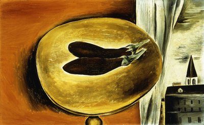 Natura morta con melanzane e paesaggio urbano da Yasuo Kuniyoshi