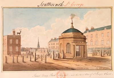 Turnpike sulla Great Dover Road, Southwark, Londra, 1825 da Yates