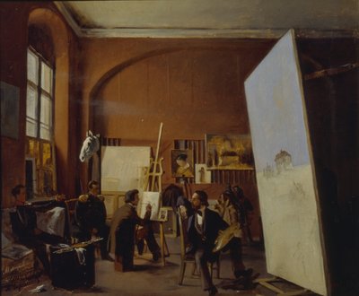 Studio del pittore Conte Vasily Maksutov, 1858 da Yevgraf Semyonovich Sorokin