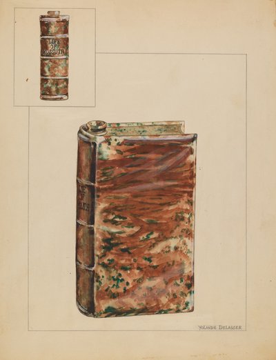 Bottiglia a forma di libro, c. 1937 da Yolande Delasser