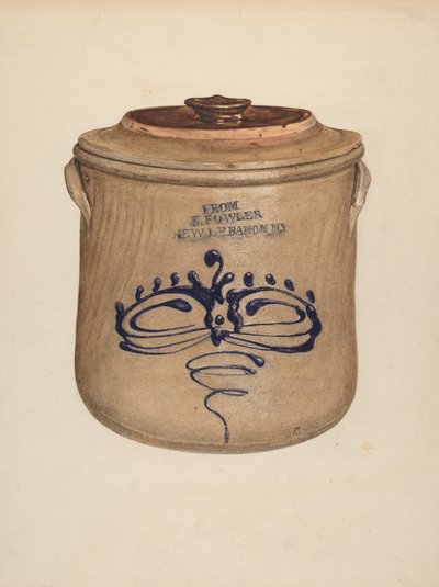 Vaso con coperchio, c. 1938 da Yolande Delasser
