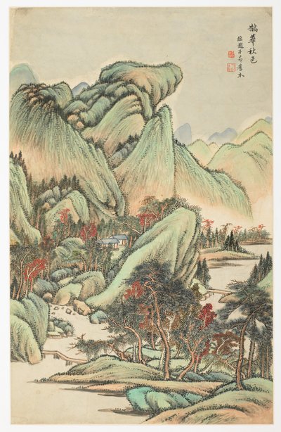 Colori autunnali tra il Monte Quan e il Monte Hua, da un album di 12 fogli da Yongxi Jin
