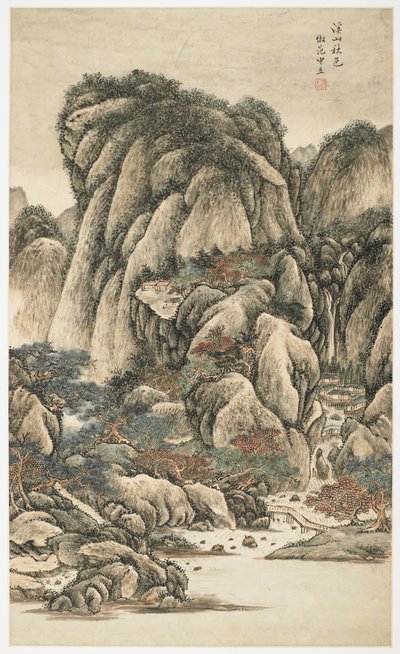 Colori autunnali tra ruscelli e montagne, da un album di 12 fogli da Yongxi Jin