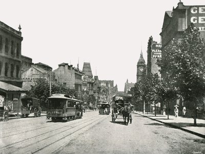 Collins Street, vista verso ovest da Russell Street, Melbourne, Australia, 1895 da York and Son