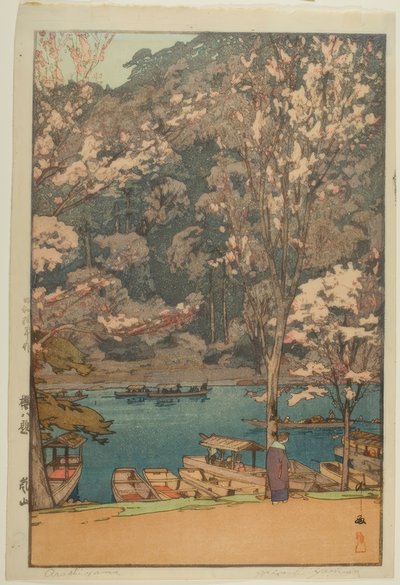 Arashiyama, dalla serie "Otto scene dei fiori di ciliegio" da Yoshida Hiroshi