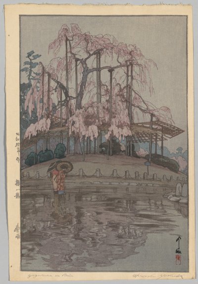 Otto scene di fiori di ciliegio: Pioggia di primavera (Sakura hachidai: Harusame) da Yoshida Hiroshi