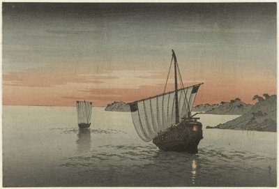 Due Vele lungo la Costa da Yoshimune (II) , Utagawa
