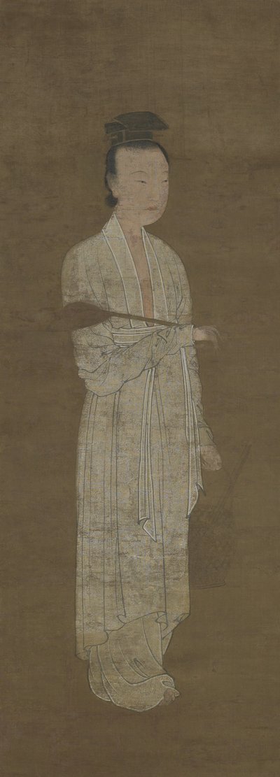 Ritratto di una donna in bianco: Lu Meiniang da Yuan Dynasty Chinese School