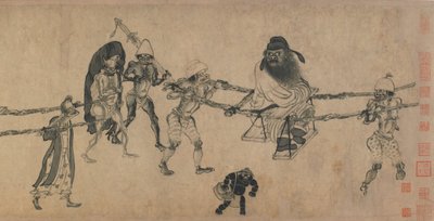 Zhong Kui in viaggio da Yuan Dynasty Chinese School