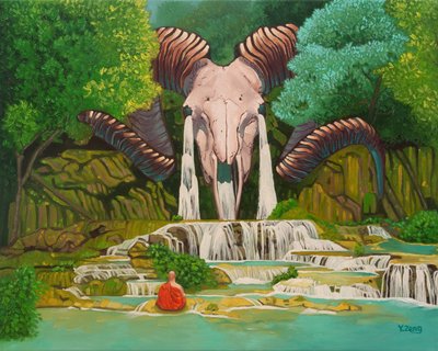 Teschio di ariete alla cascata da Yue Zeng