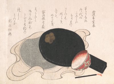 Specchio con coperchio, ciotola e pennello per il rossetto da Yukeisha