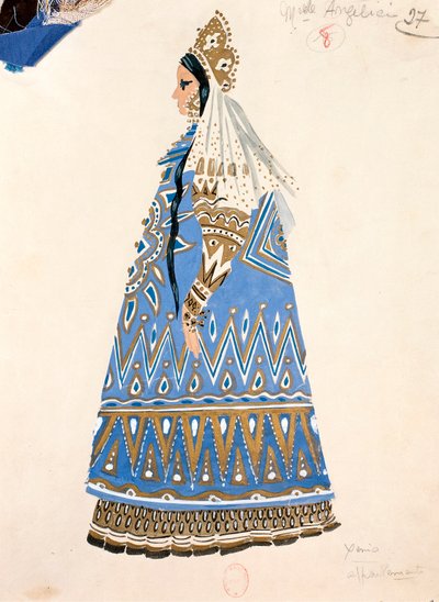 Bozzetto di costume per Xenia in 
