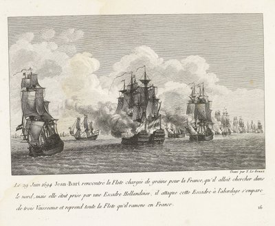 Jan Bart riconquista navi di grano da una squadra olandese, 1694 da Yves Marie Le Gouaz