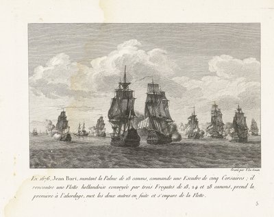 Jan Bart attacca una flotta olandese con il suo squadrone, 1676 da Yves Marie Le Gouaz