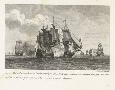 Jan Bart attacca due navi inglesi, 1689 da Yves Marie Le Gouaz