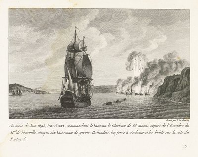 Jan Bart attacca sei navi olandesi al largo della costa del Portogallo, 1693 da Yves Marie Le Gouaz