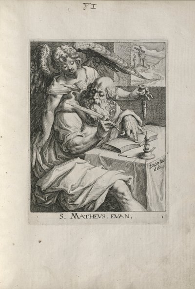 San Matteo, tavola 1 da I Quattro Evangelisti da Zacharias Dolendo