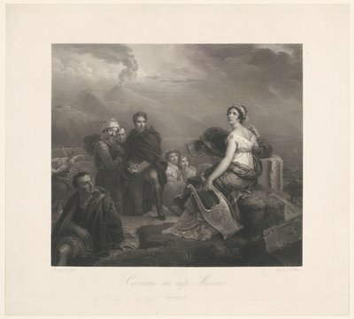 Corinne con una lira a Capo Miseno da Zachée Prévost