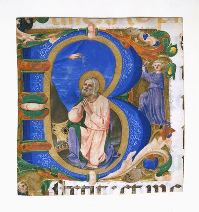 Re Davide in preghiera in una iniziale B da Zanobi di Benedetto Strozzi