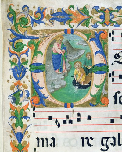 Il Miracolo della Pesca Miracolosa, da un libro corale (dettaglio) da Zanobi di Benedetto Strozzi