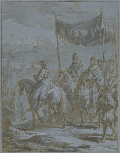 Ingresso del corteo di un imperatore e papa in una città da Zeger Jacob van Helmont