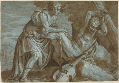 Apollo e Marsia, 1600 circa (disegno a inchiostro) da Zenon Veronese