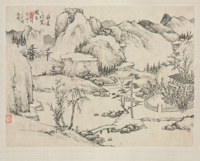 Album di paesaggi in vari stili: Scenari del Monte Changbai dopo Huang Gongwang, 1684 da Zha Shibiao
