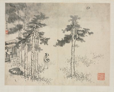 Album di paesaggi in vari stili: Shibiao in attesa della luna, 1684 da Zha Shibiao