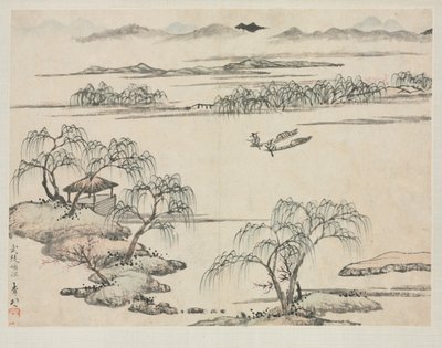 Album di paesaggi in vari stili: Il ruscello di Wuling da Zha Shibiao
