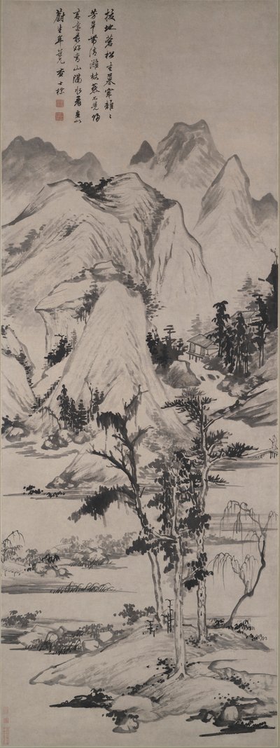 Paesaggio nello stile di Ni Zan (1301-1374) da Zha Shibiao