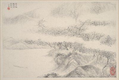 Paesaggi, datato 1644 da Zhang Feng