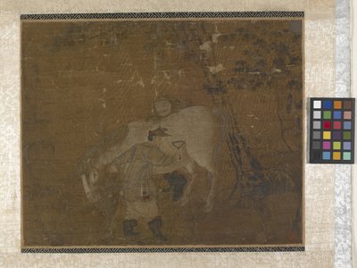 Groom che pettinano cavallo bianco da Zhao Mengfu Chao Meng Fu or